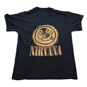 Nirvana Shirt Grunge Smiley Face Kurt Cobain T-Shirt